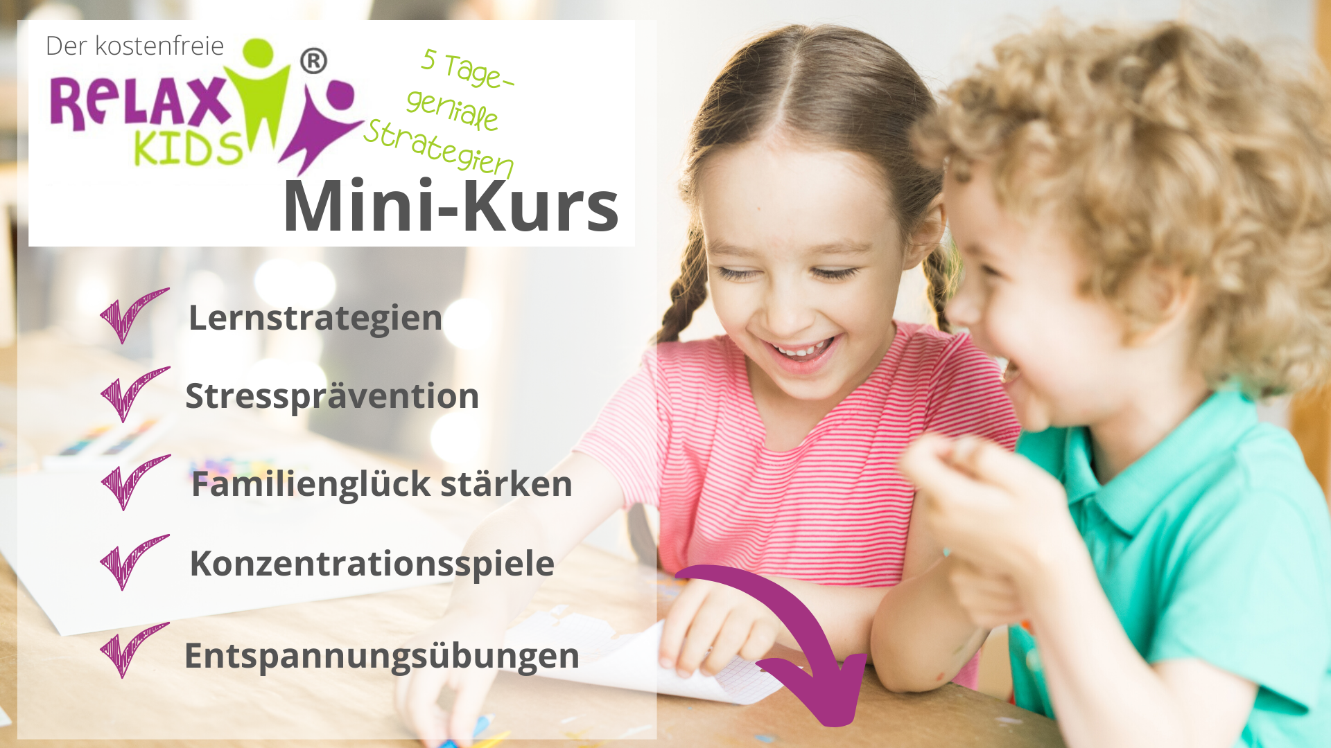 Andrea Schmalzl Gründerin Gratis Minikurs RelaxKids Entspannung, Familienglück, Lernstrategien, Stressprävention und Konzentration bei Kindern